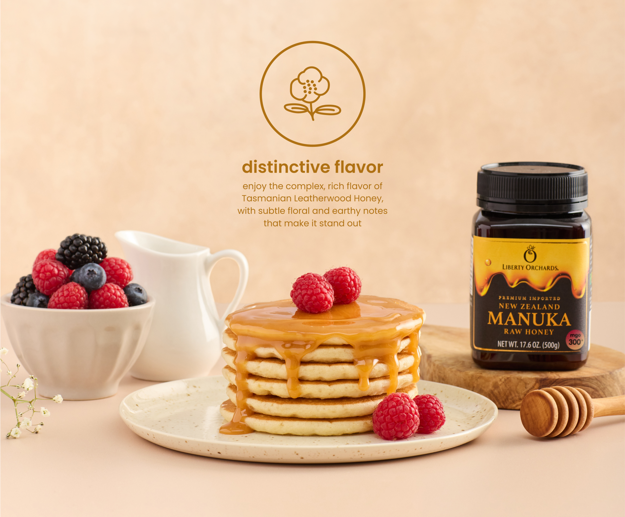 17.6oz Honey Leatherwood (creamed) - Liberty Orchards