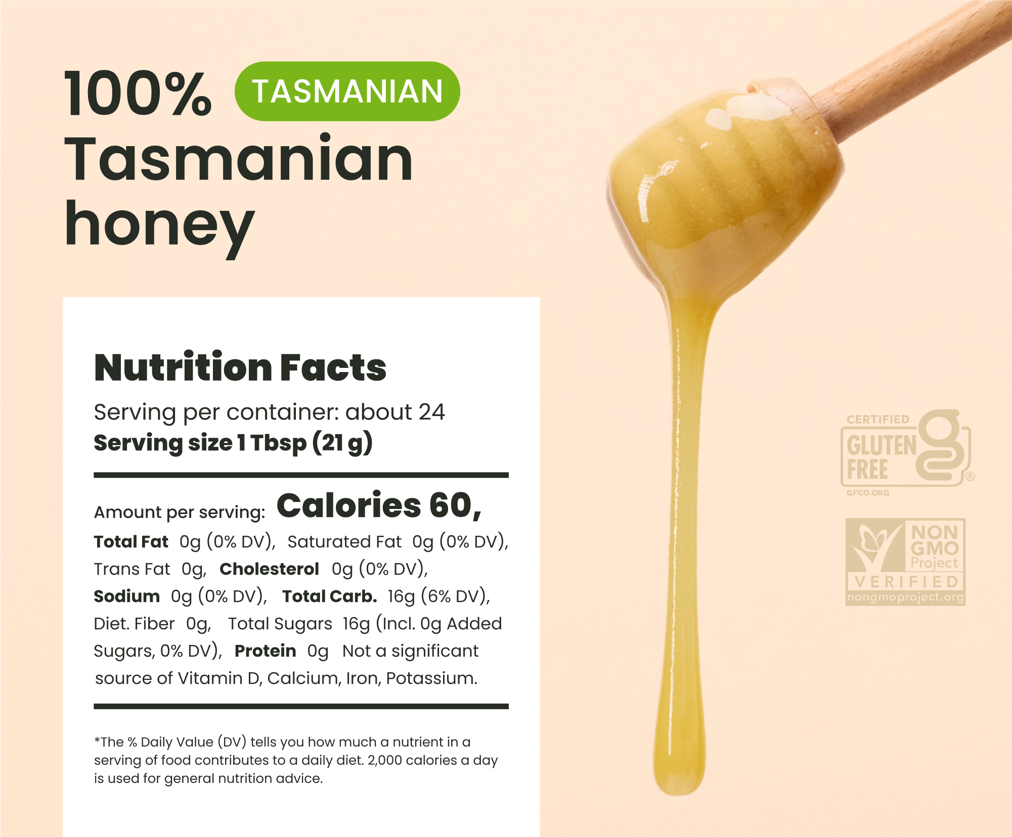 17.6oz Honey Tasmanian Manuka - Liberty Orchards